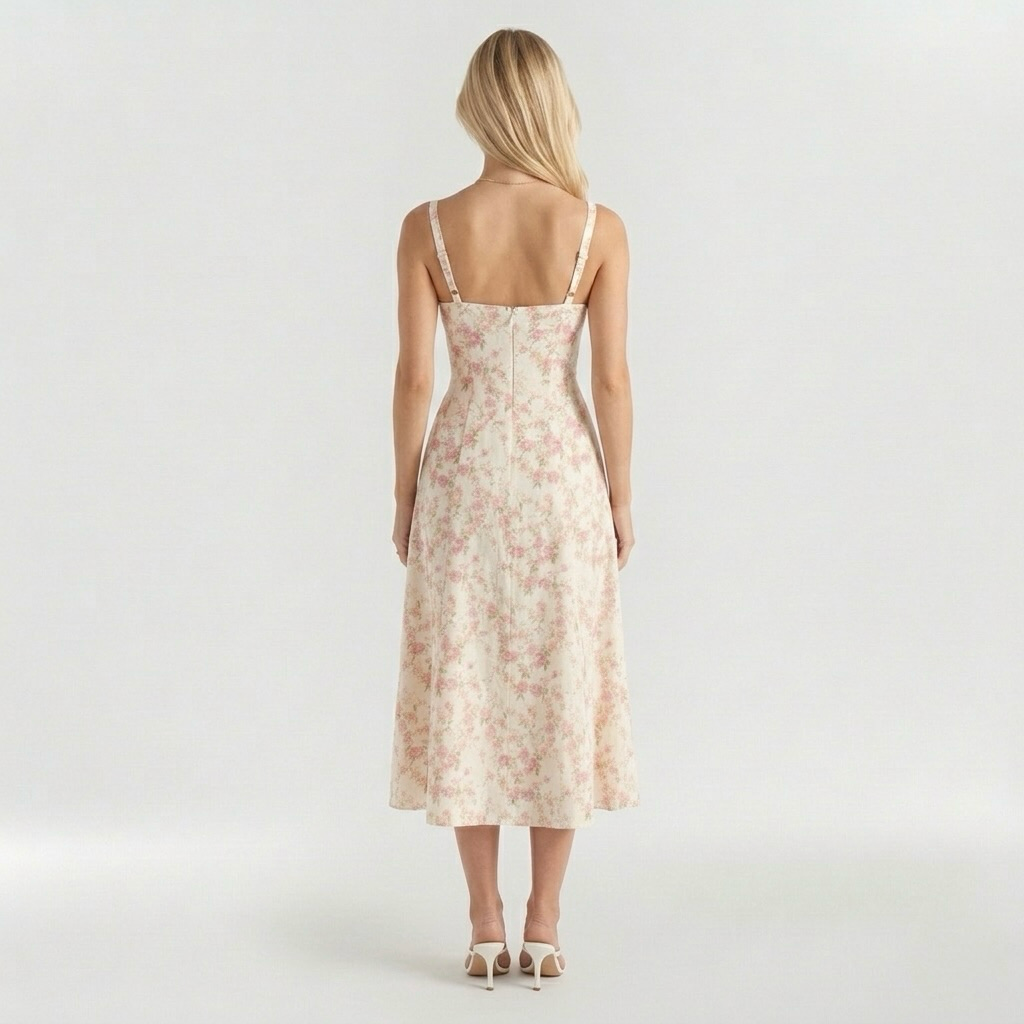 Vestido midi de tirantes con abertura lateral para mujer