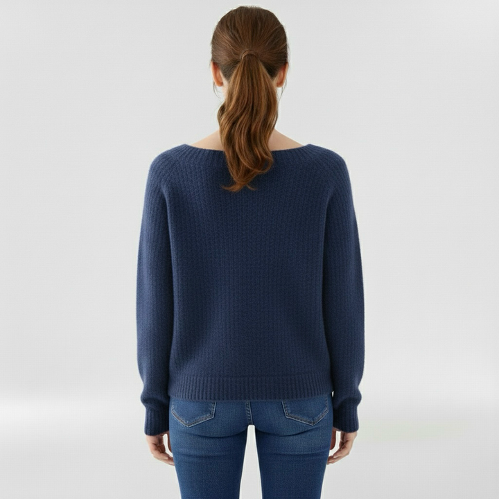 Dámský svetr s kulatým výstřihem a dlouhými rukávy pro každodenní nošení