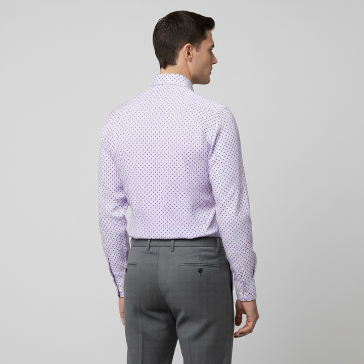 Μακρυμάνικο πουκάμισο με γιακά με κουμπιά για άνδρες, κομψό και καθημερινό