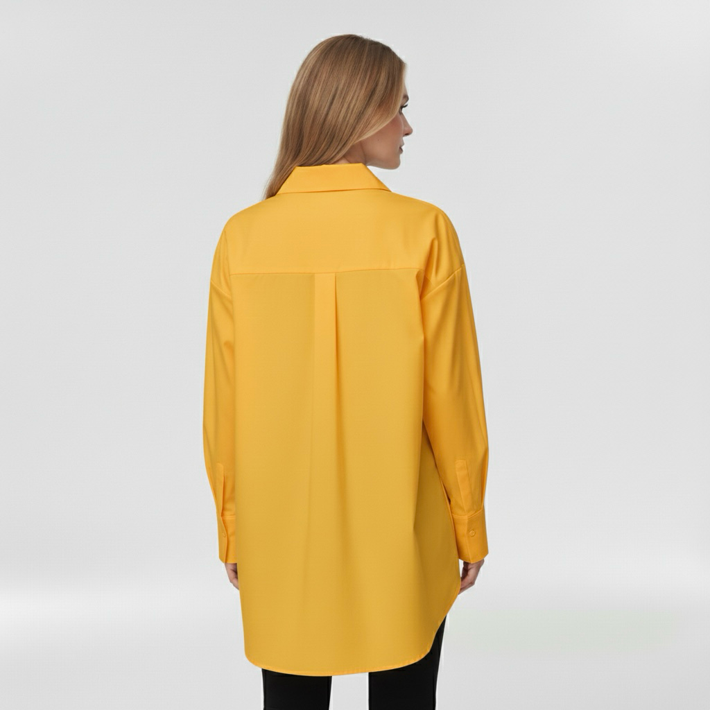 Camicia con bottoni da donna a maniche lunghe per l'ufficio