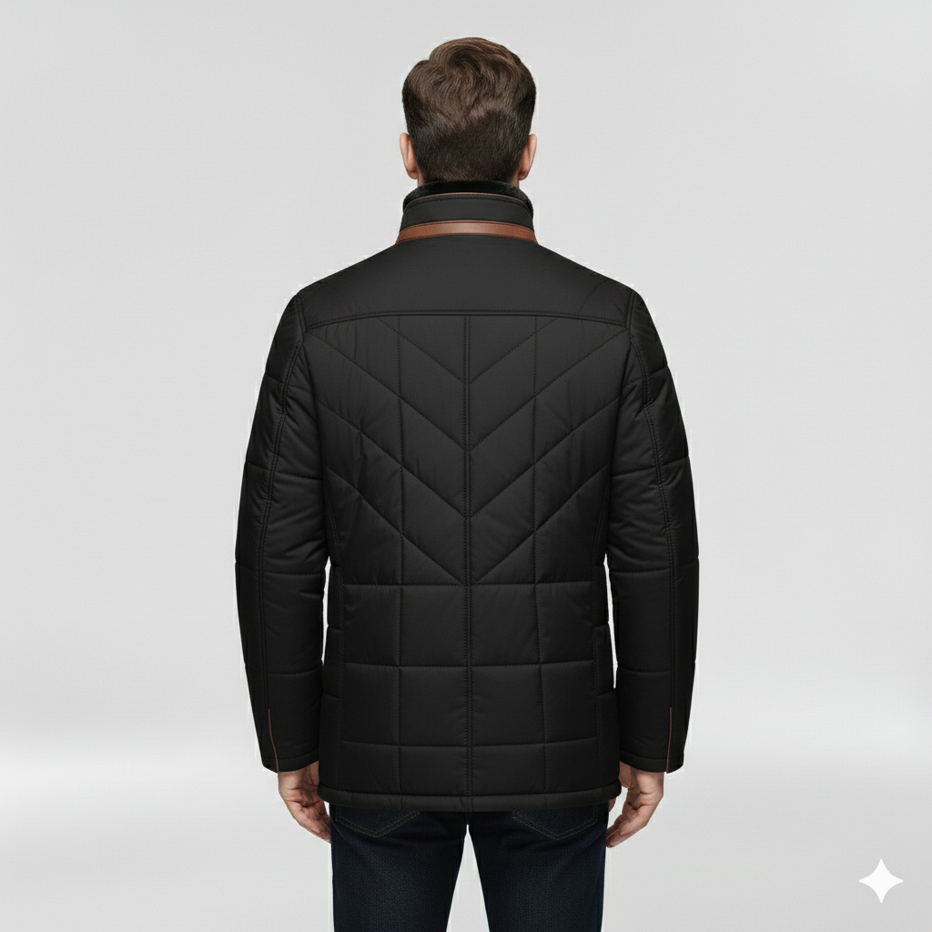 Kurtka męska z wysokim kołnierzem na zimę