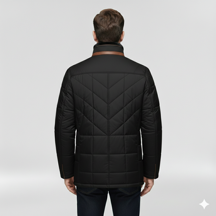 Kurtka męska z wysokim kołnierzem na zimę