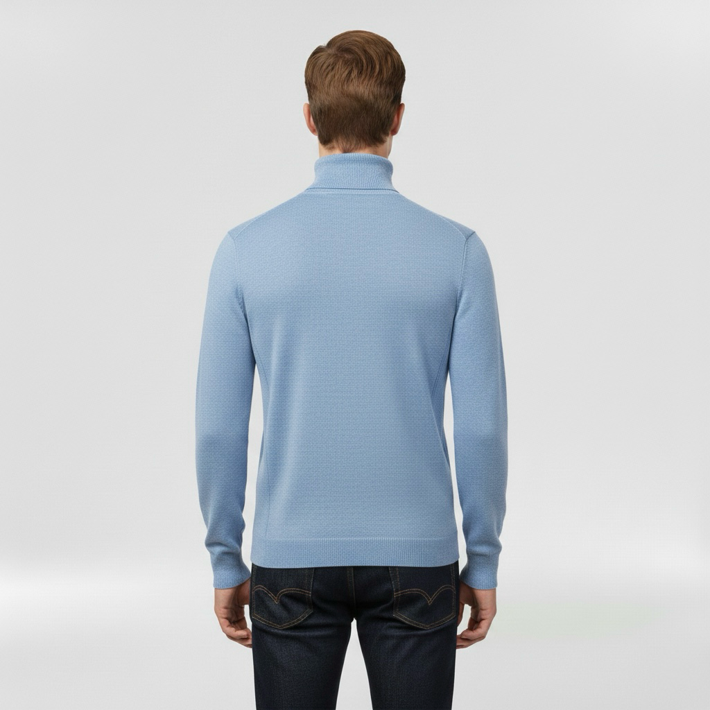 Pánský pletený svetr s vysokým límcem, teplý, elegantní a ležérní na zimu