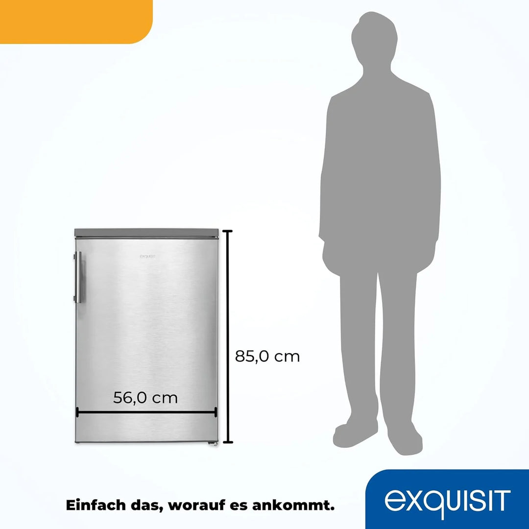 Exquisit Kühlschrank mit Gefrierfach, 120 Liter, 4-Sterne-Gefrierfach, Kühlschrank freistehend, KS516-4-H-010D weiss