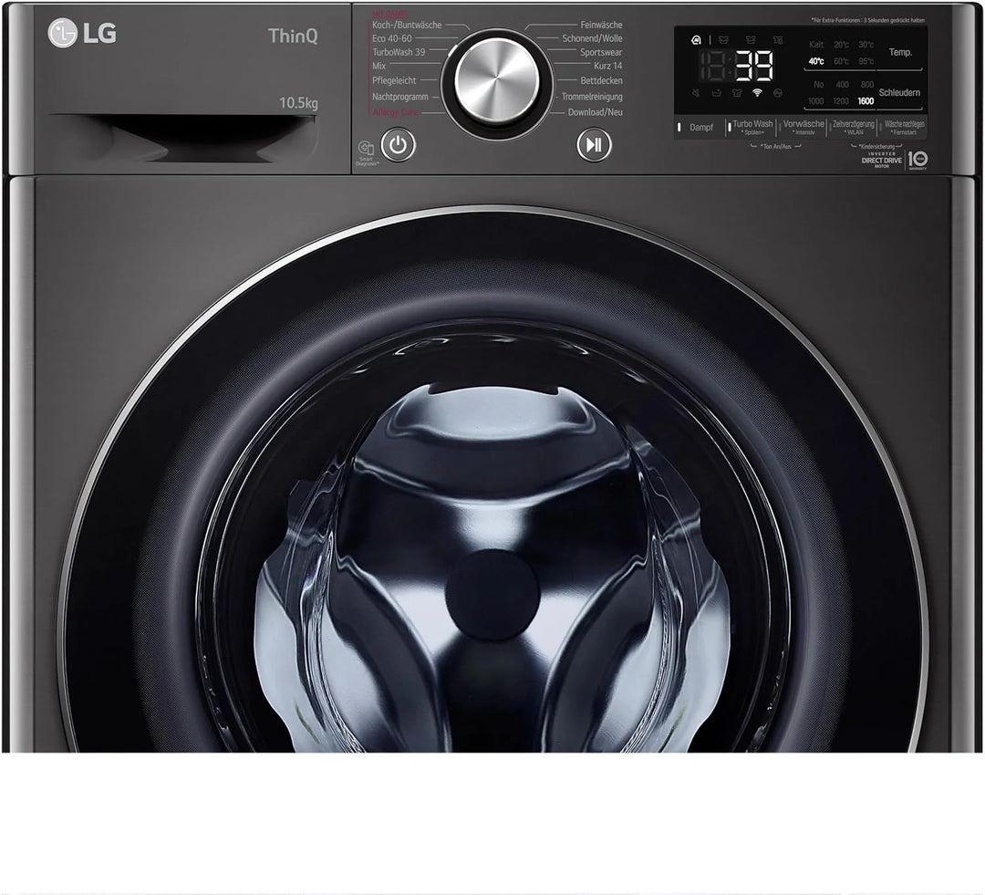 LG F4WV7080, Klasse A, Frontlader-Waschmaschine 8 kg, 1400 U/Min, AI Direct Drive, Wi-Fi, Tiefenreinigung mit Dampf, Groe Kapazitt, TRIPLE A, Auentür aus Sicherheitsglas, 62 x 60 x 85 cm  Wei