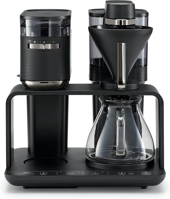 Melitta EPOS Kaffeemaschine mit Mahlwerk, schwarz-silber