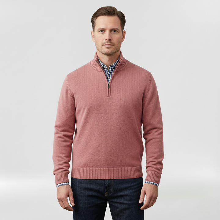 Pánský svetr se středním zipem pro vrstvení a každodenní nošení
