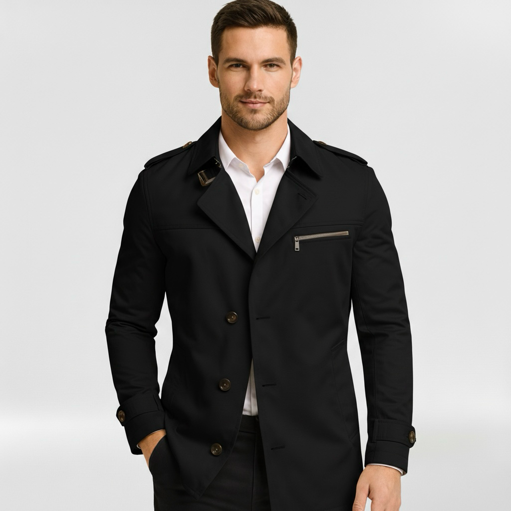 Płaszcz męski z kołnierzem z klapą do eleganckiej i codziennej odzieży wierzchniej
