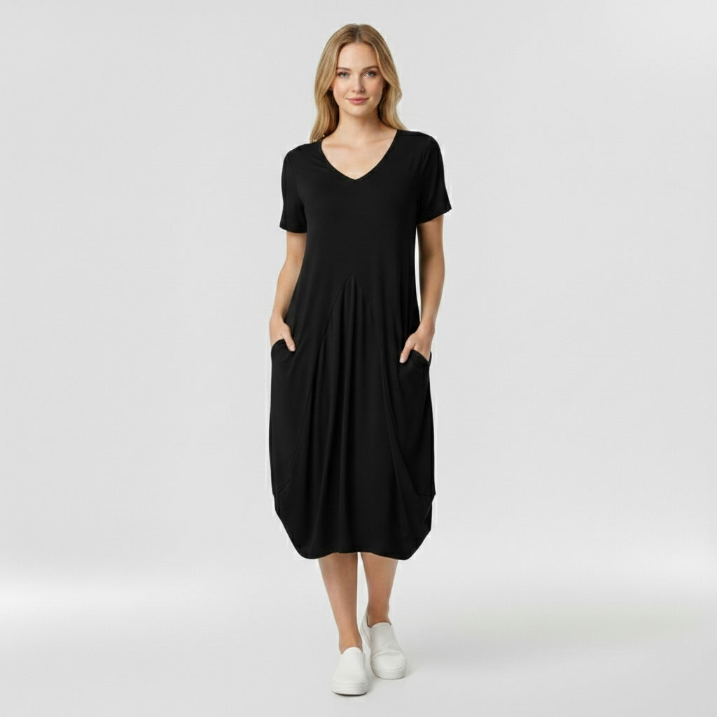 Marzenna | elegantní šaty zvýrazňující pas, nabízející uvolněný styl