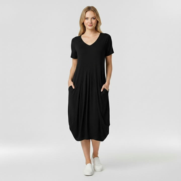 Marzenna | elegantní šaty zvýrazňující pas, nabízející uvolněný styl