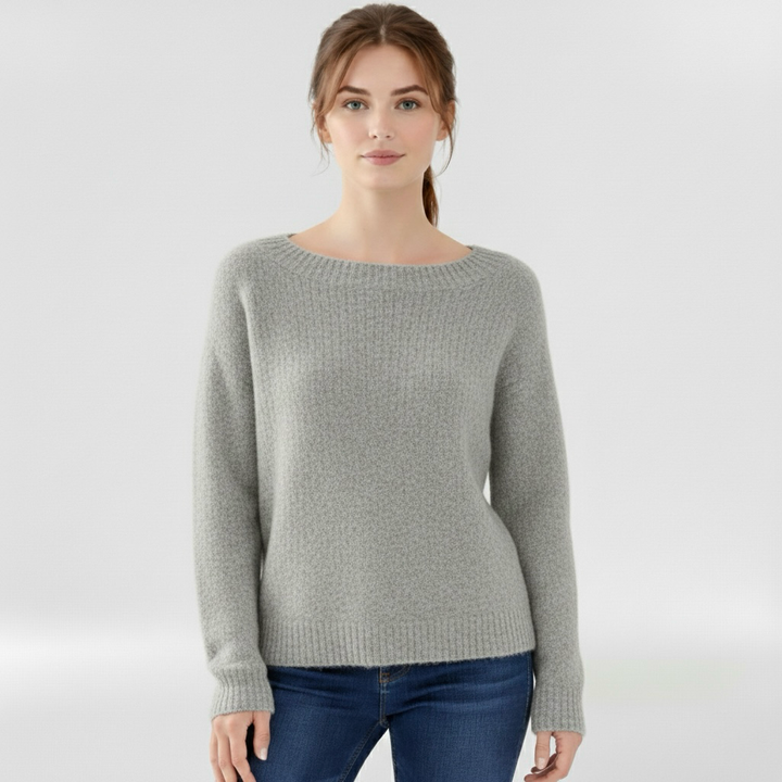 Dámský svetr s kulatým výstřihem a dlouhými rukávy pro každodenní nošení