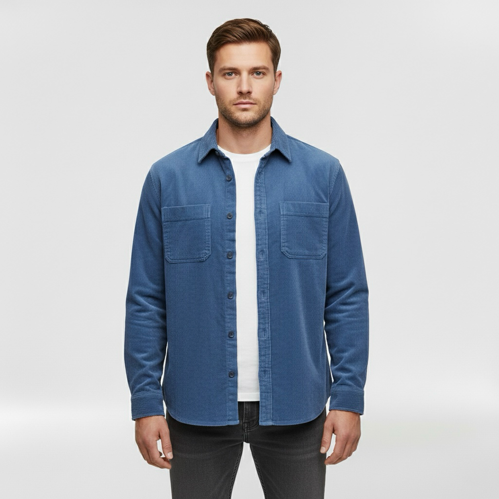 Herrenhemd mit Knöpfen für tägliche Smart-Casual-Looks