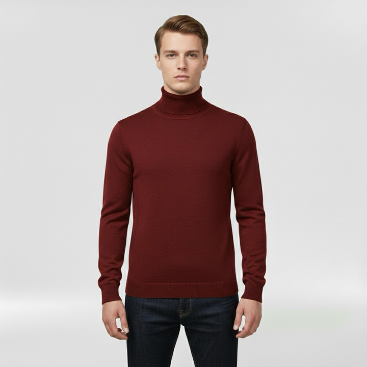 Pánský pletený svetr s vysokým límcem, teplý, elegantní a ležérní na zimu