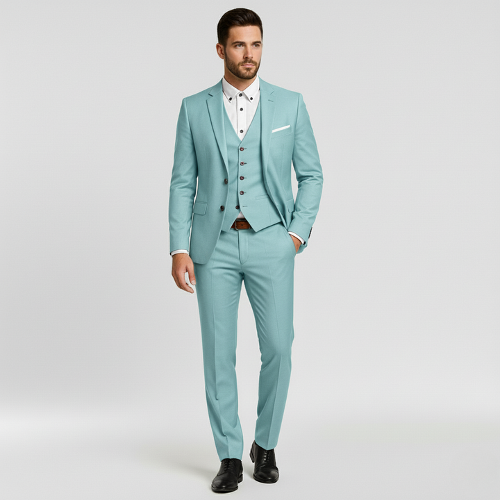 Costume 3 pièces pour homme avec veste, gilet et pantalon pour mariages