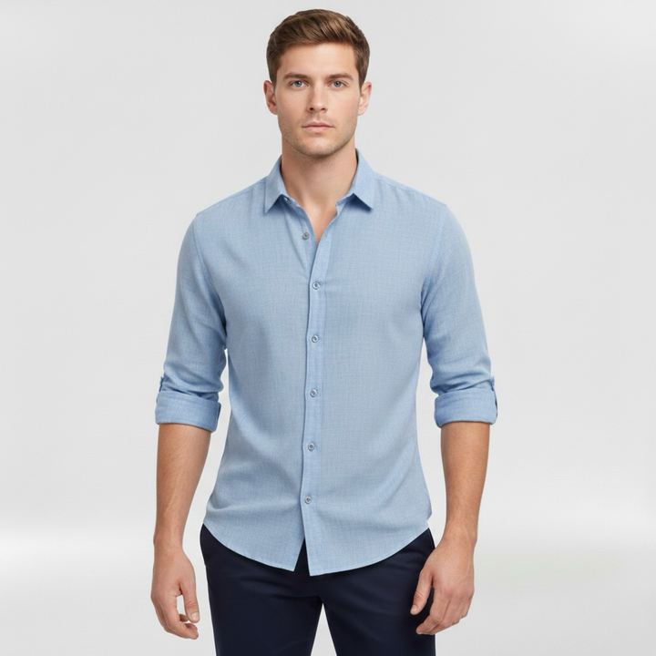 Hemd mit langen Ärmeln und Knopfleiste für Herren, ideal für den Alltag