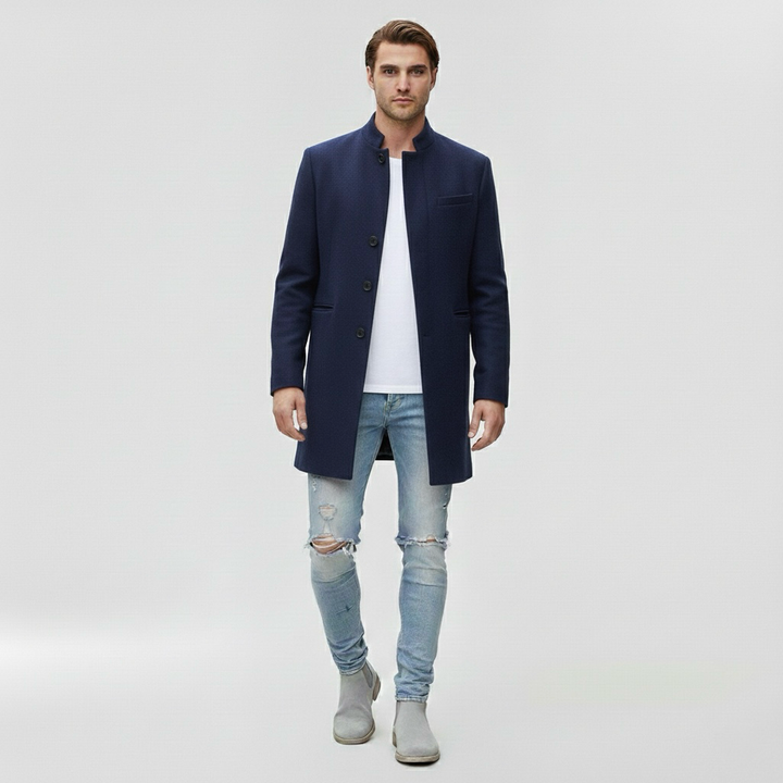 Μακρύ παλτό για άνδρες για επίσημη καθημερινή εμφάνιση σε δροσερό καιρό