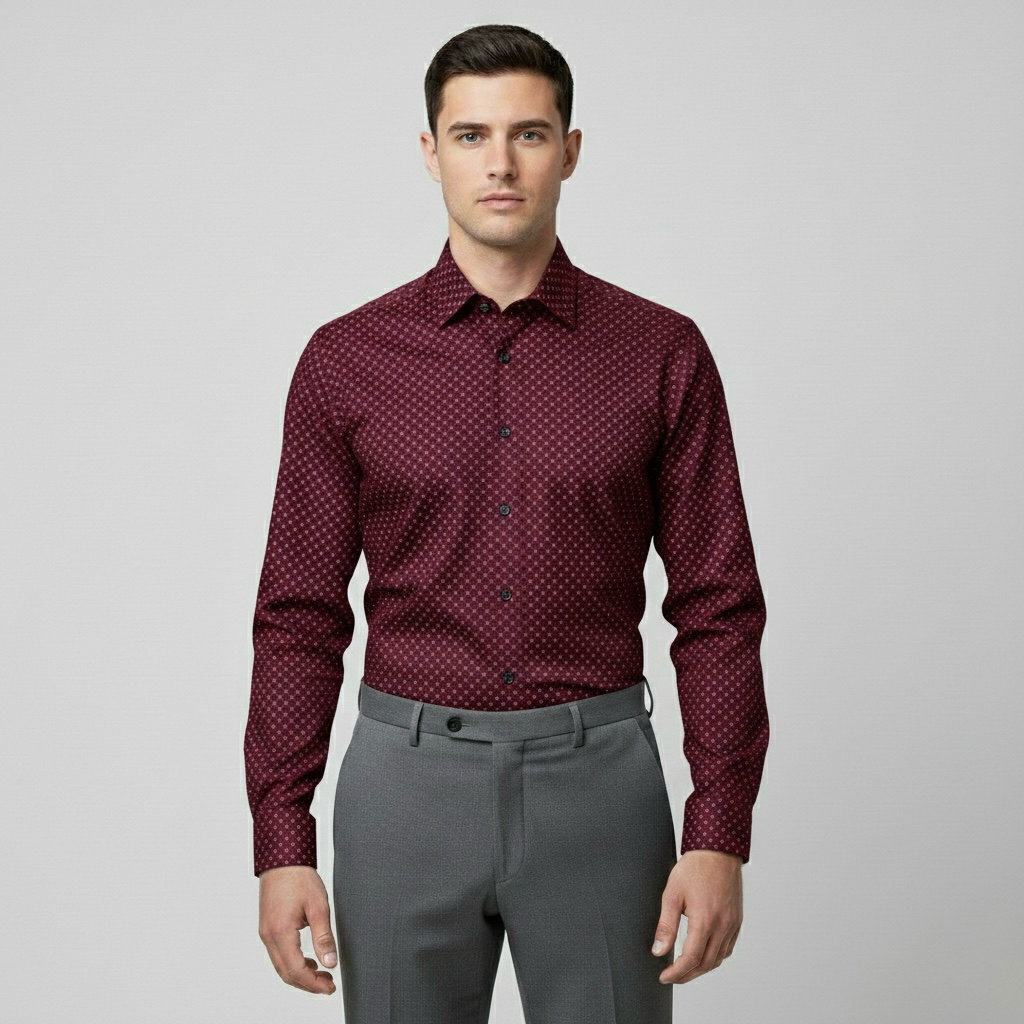 Μακρυμάνικο πουκάμισο με γιακά με κουμπιά για άνδρες, κομψό και καθημερινό