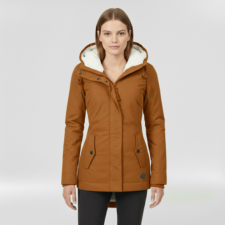 Parka invernale da donna con cappuccio per uso quotidiano e all'aperto