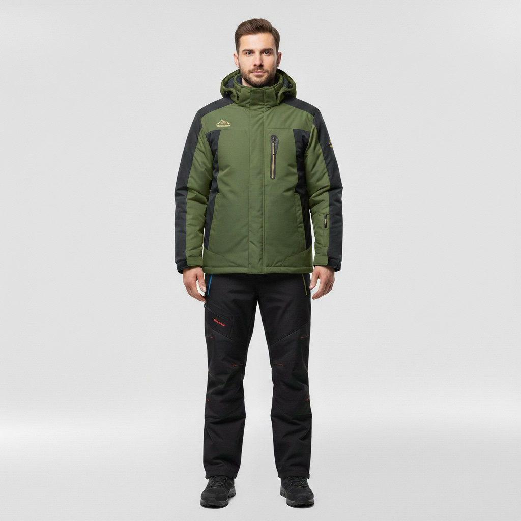 Sada zimní bundy a kalhot pro muže na sníh a chlad