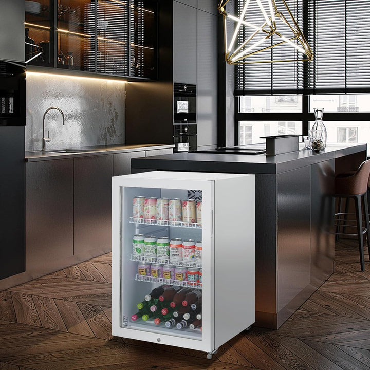 METRO Professional Mini-Kühlschrank GPC1088, 88 L, 1.052 kWh/24h, 3 Edelstahl-Drahtböden, schwarz