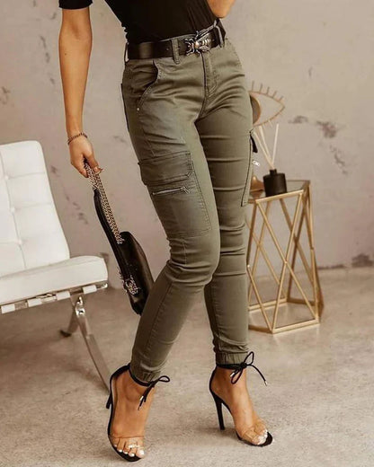 Lyvra Pantalón Mujer | Pantalón Cargo de Invierno con Bolsillos Laterales