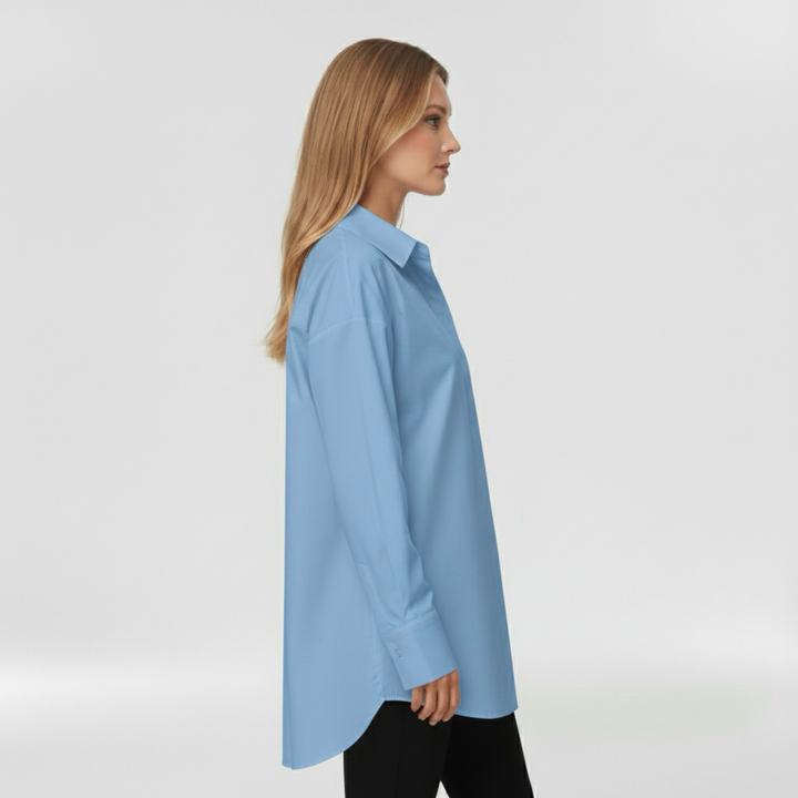 Camicia con bottoni da donna a maniche lunghe per l'ufficio