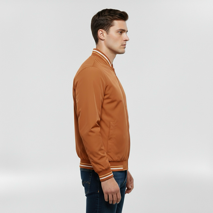 Kurtka bomberka z przednim zamkiem błyskawicznym na co dzień Smart Casual Wear