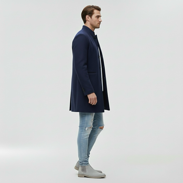 Μακρύ παλτό για άνδρες για επίσημη καθημερινή εμφάνιση σε δροσερό καιρό