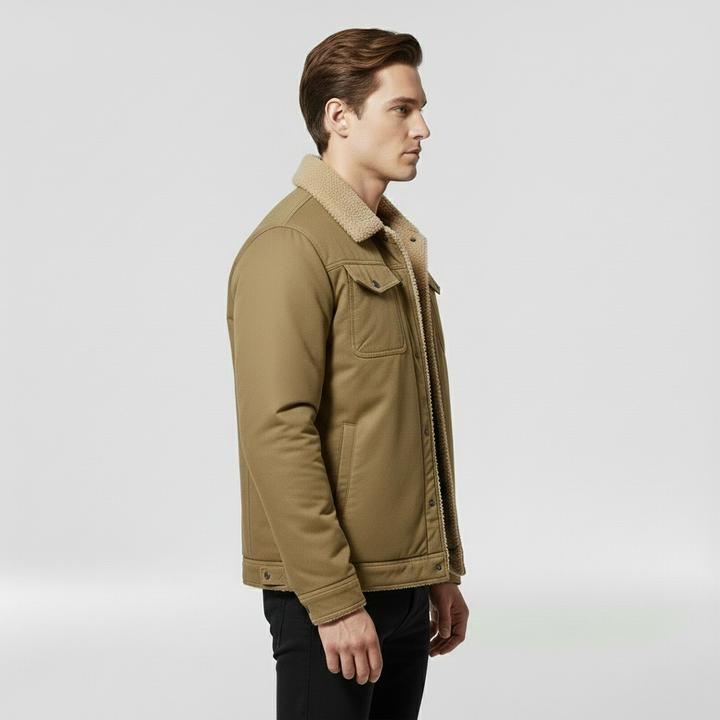 Kurtka bomberka męska z kołnierzem w kontrastowym kolorze do codziennego użytku casualowego