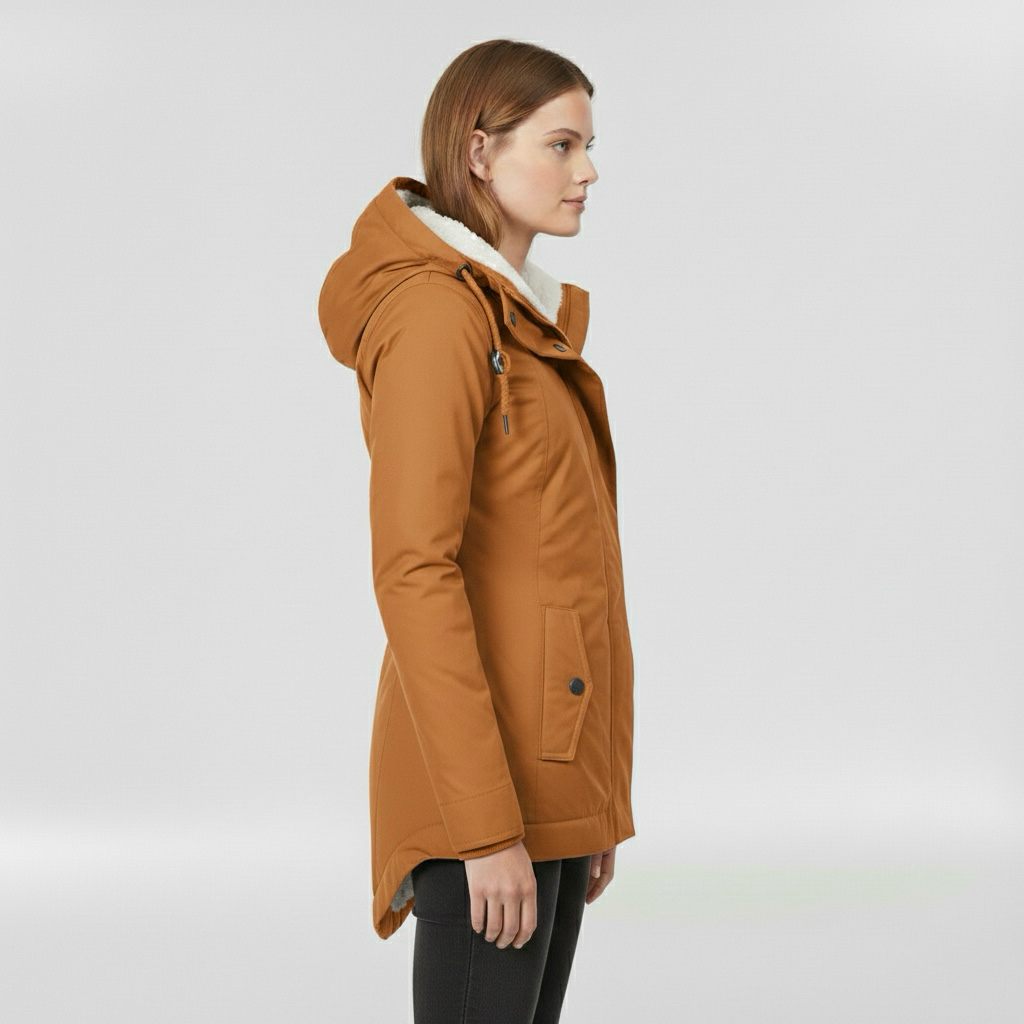 Parka invernale da donna con cappuccio per uso quotidiano e all'aperto