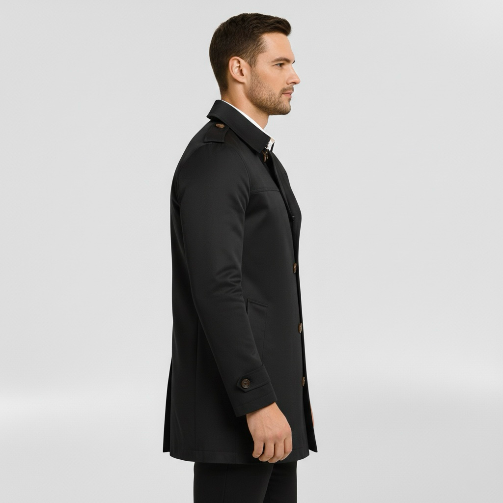 Płaszcz męski z kołnierzem z klapą do eleganckiej i codziennej odzieży wierzchniej
