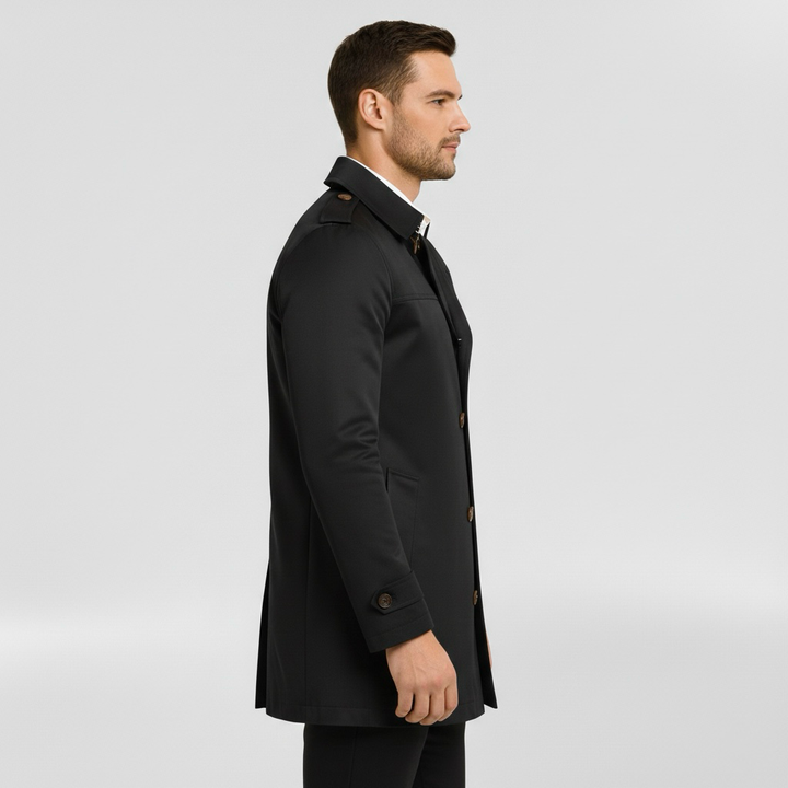 Płaszcz męski z kołnierzem z klapą do eleganckiej i codziennej odzieży wierzchniej