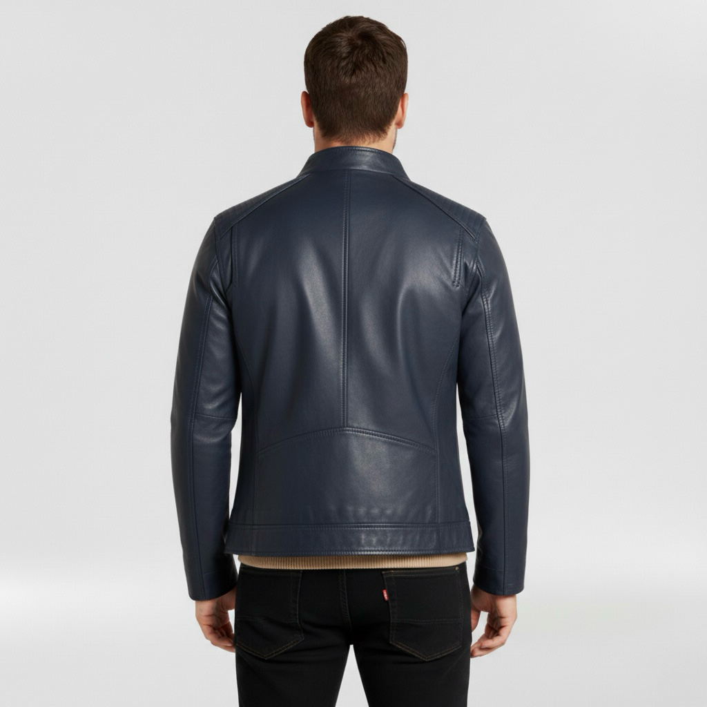 Pánská kožená bunda se zapínáním na zip pro každodenní běžné nošení