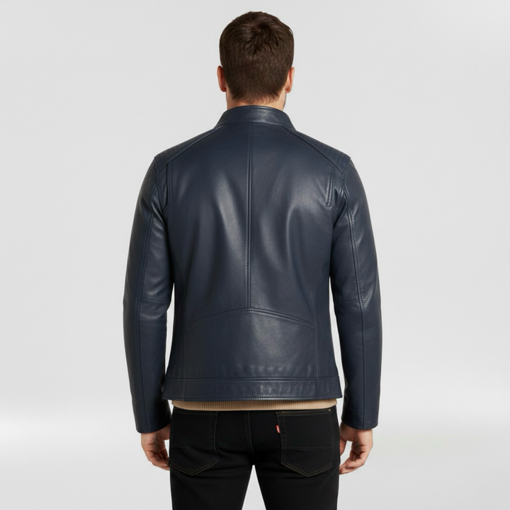 Pánská kožená bunda se zapínáním na zip pro každodenní běžné nošení