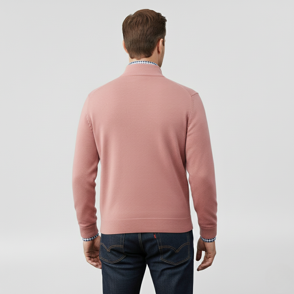 Pánský svetr se středním zipem pro vrstvení a každodenní nošení