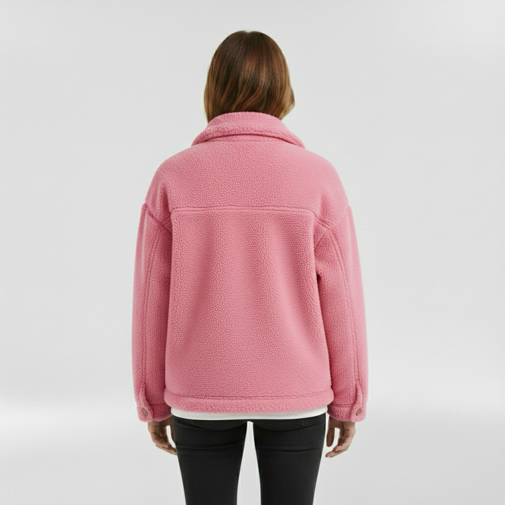 Chaqueta polar para mujer con botones delanteros para abrigarse a diario