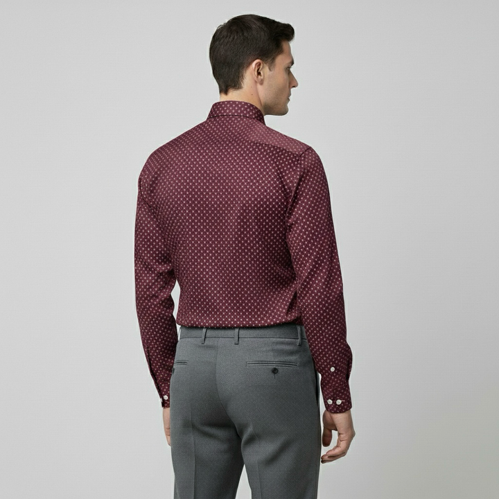 Μακρυμάνικο πουκάμισο με γιακά με κουμπιά για άνδρες, κομψό και καθημερινό