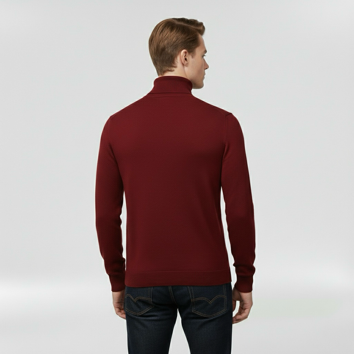 Pánský pletený svetr s vysokým límcem, teplý, elegantní a ležérní na zimu