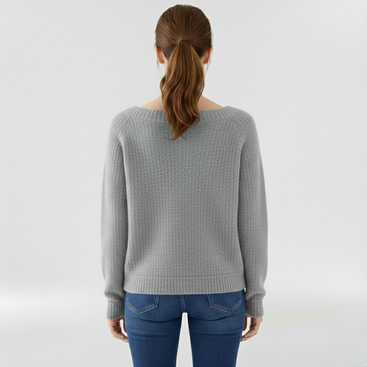 Dámský svetr s kulatým výstřihem a dlouhými rukávy pro každodenní nošení