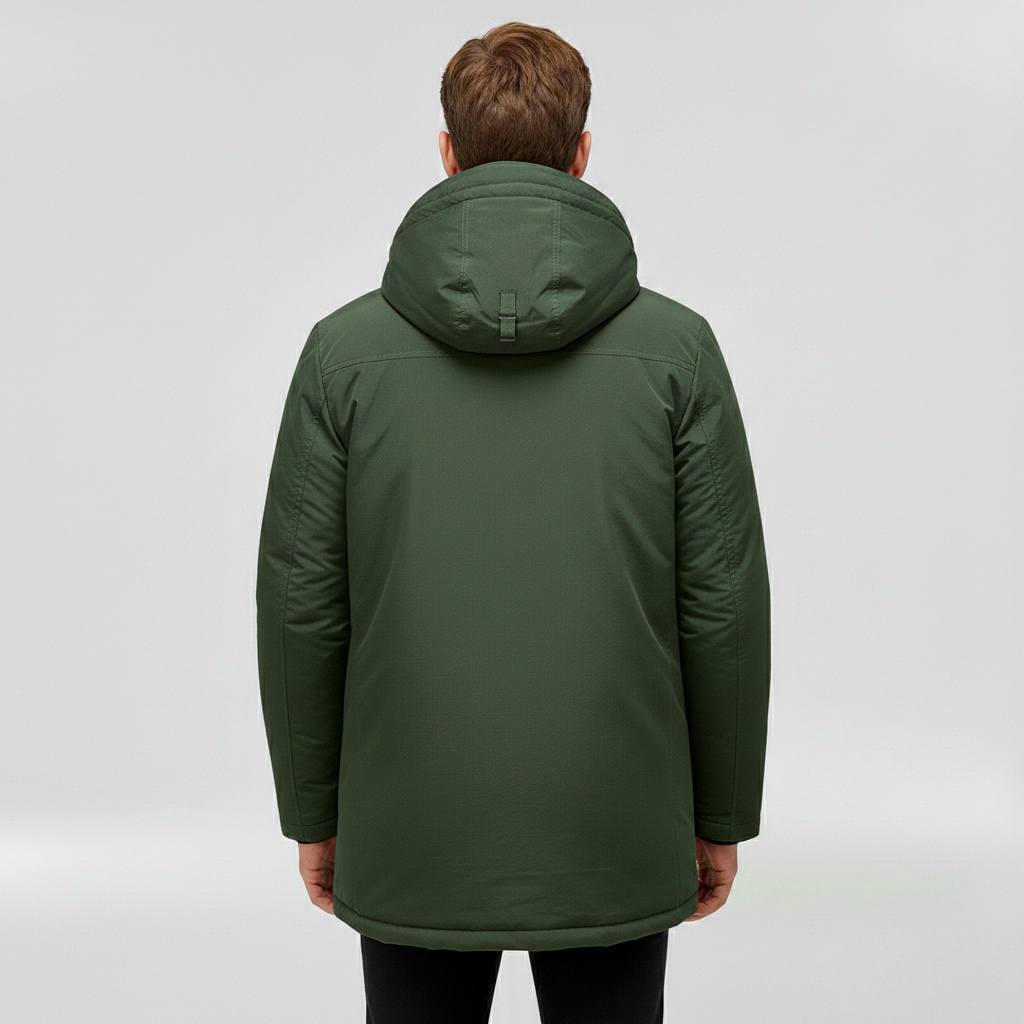 Pánská prošívaná bunda s kapucí, každodenní zimní kabát