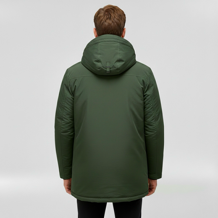 Pánská prošívaná bunda s kapucí, každodenní zimní kabát