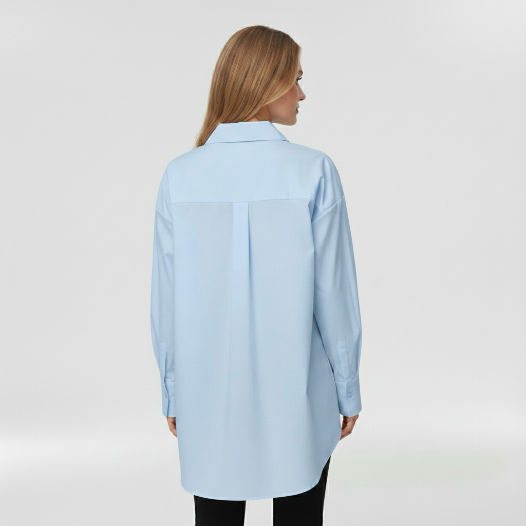 Camicia con bottoni da donna a maniche lunghe per l'ufficio