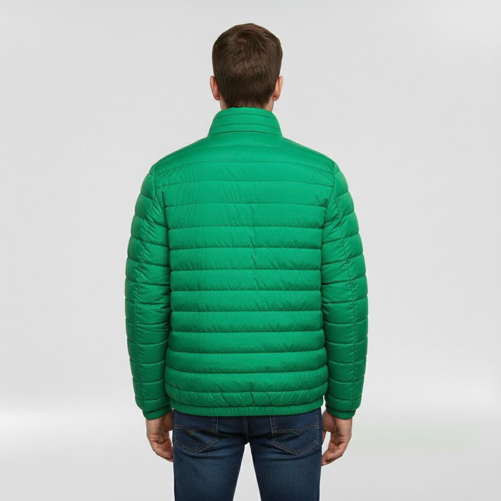 Geacă matlasată ușoară pentru bărbați cu guler înalt pentru iarnă