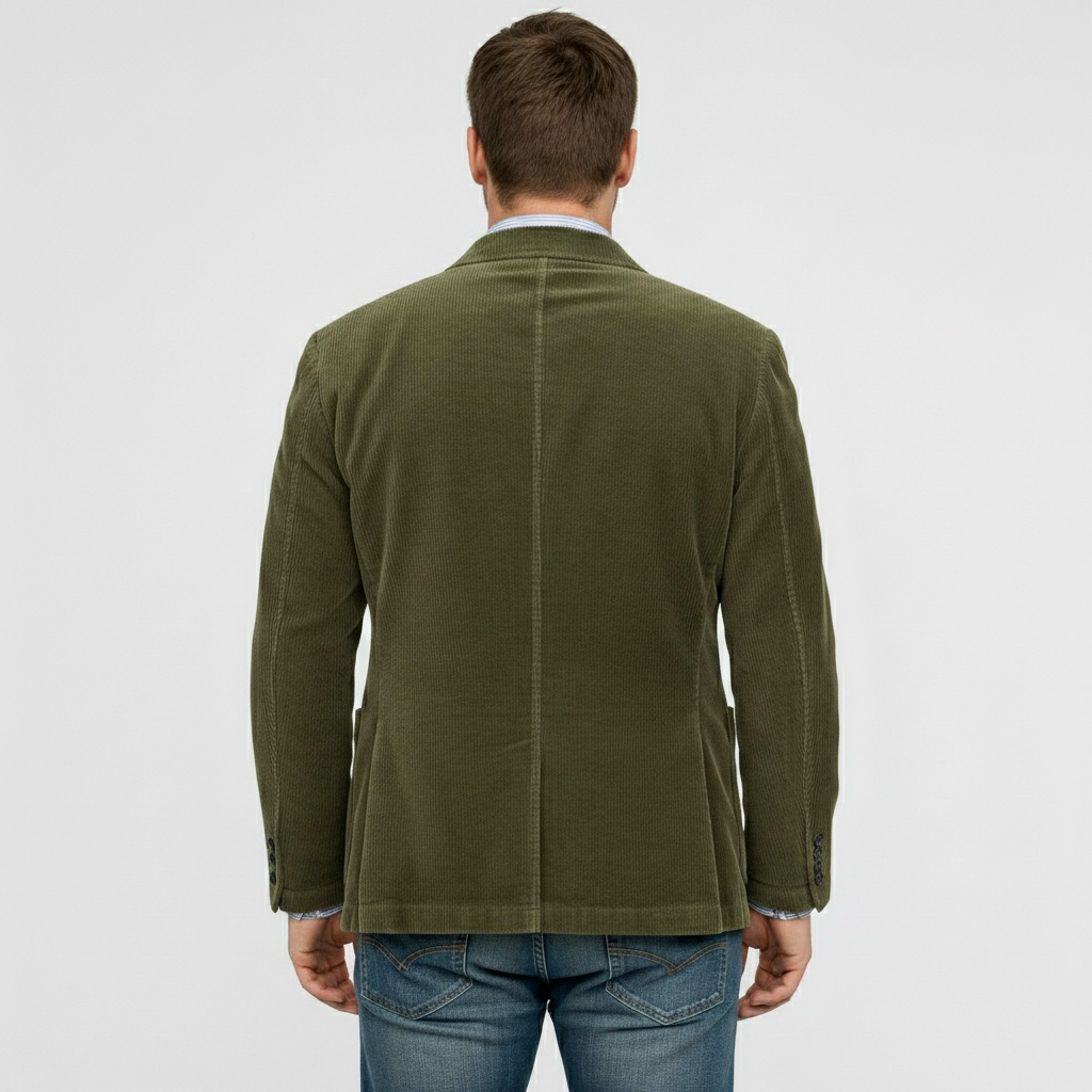 Sacou bărbați din catifea cu rever și nasturi