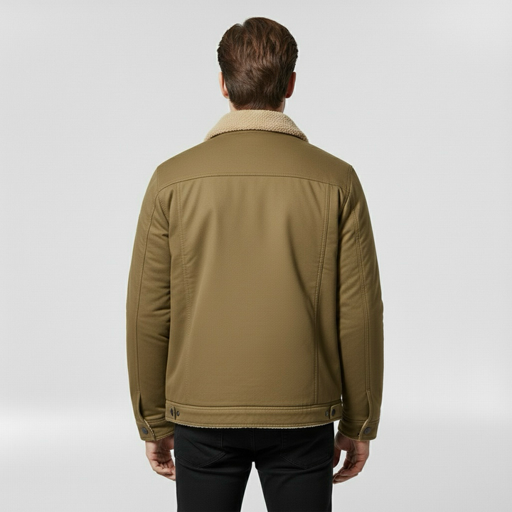 Kurtka bomberka męska z kołnierzem w kontrastowym kolorze do codziennego użytku casualowego