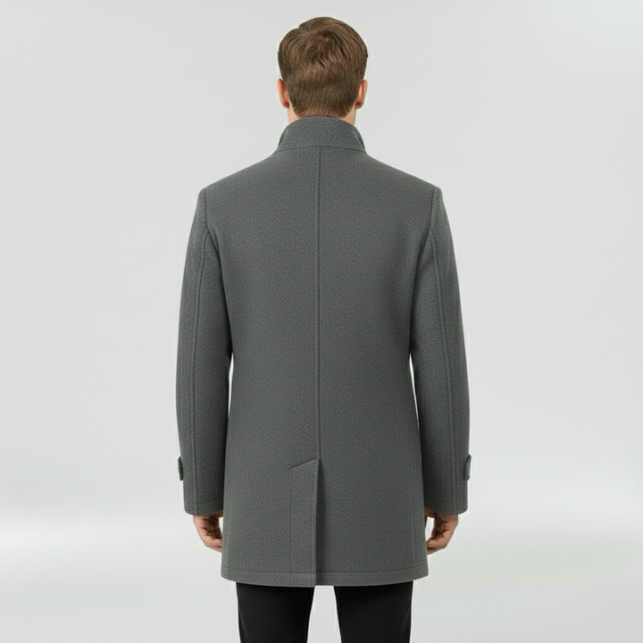 Cappotto medio lungo da uomo con bottoni per inverno elegante