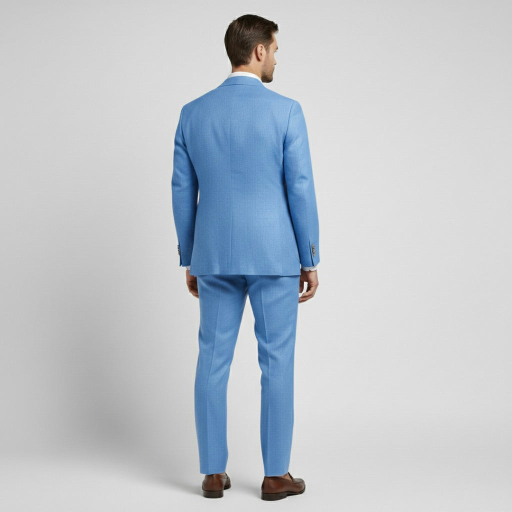Costume en lin 2 pièces pour homme avec veste croisée pour mariages