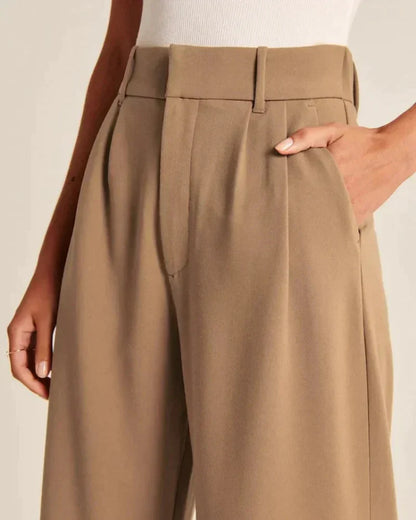 Pantalón Ancho Sastre Mujer | Cintura Alta & Corte Amplio
