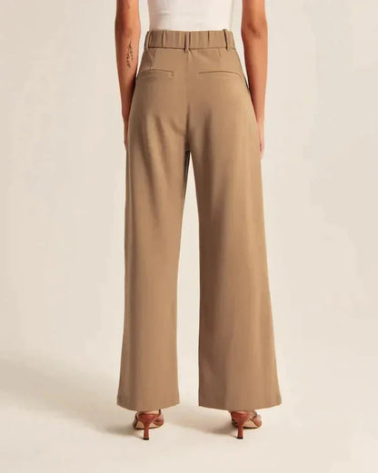 Pantalón Ancho Sastre Mujer | Cintura Alta & Corte Amplio
