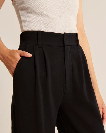 Pantalón Ancho Sastre Mujer | Cintura Alta & Corte Amplio